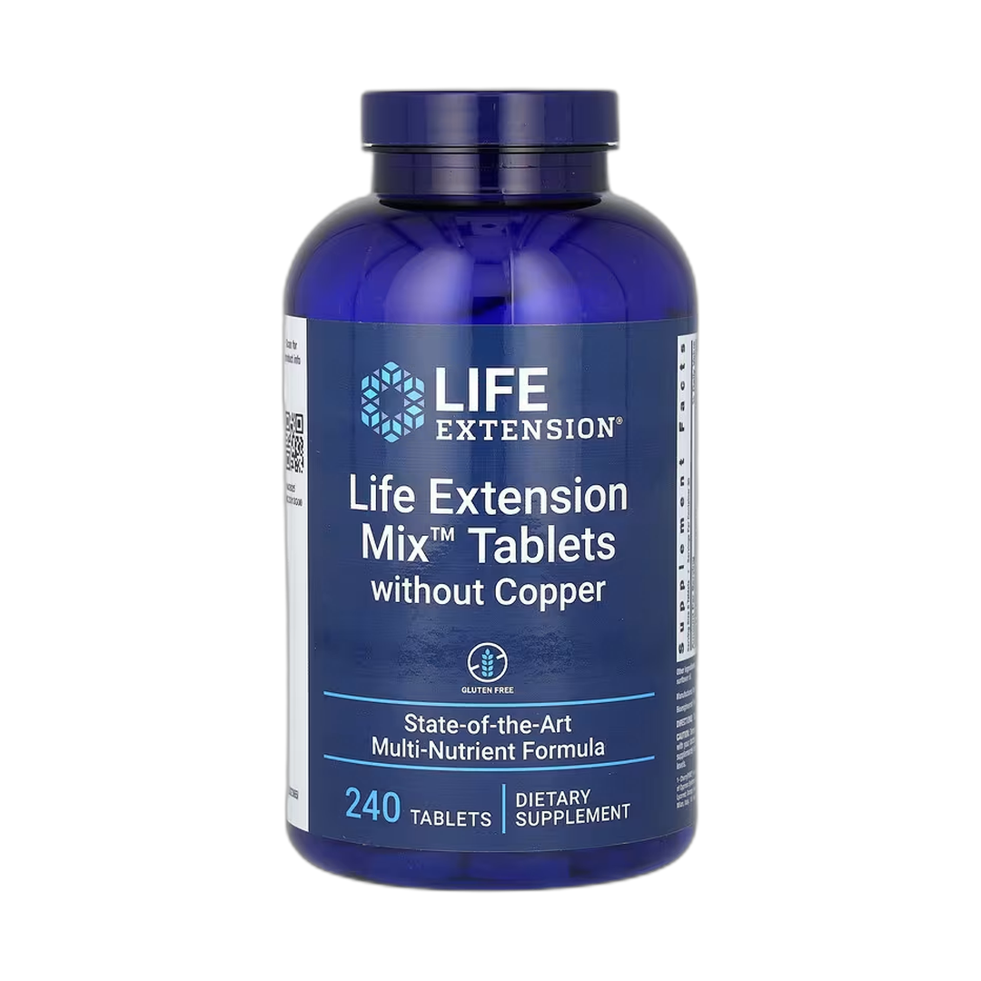 Life Extension, Mix Tablets Without Copper, 240 Tablets front packaging view