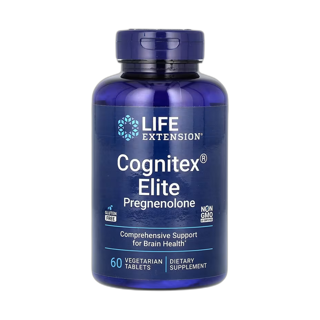 Life Extension, Cognitex Elite Pregnenolone, 60 Vegetarian Tablets front packaging view