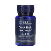 Life Extension, Quick Brain Nootropic, 30 Vegetarian Capsules front packaging view