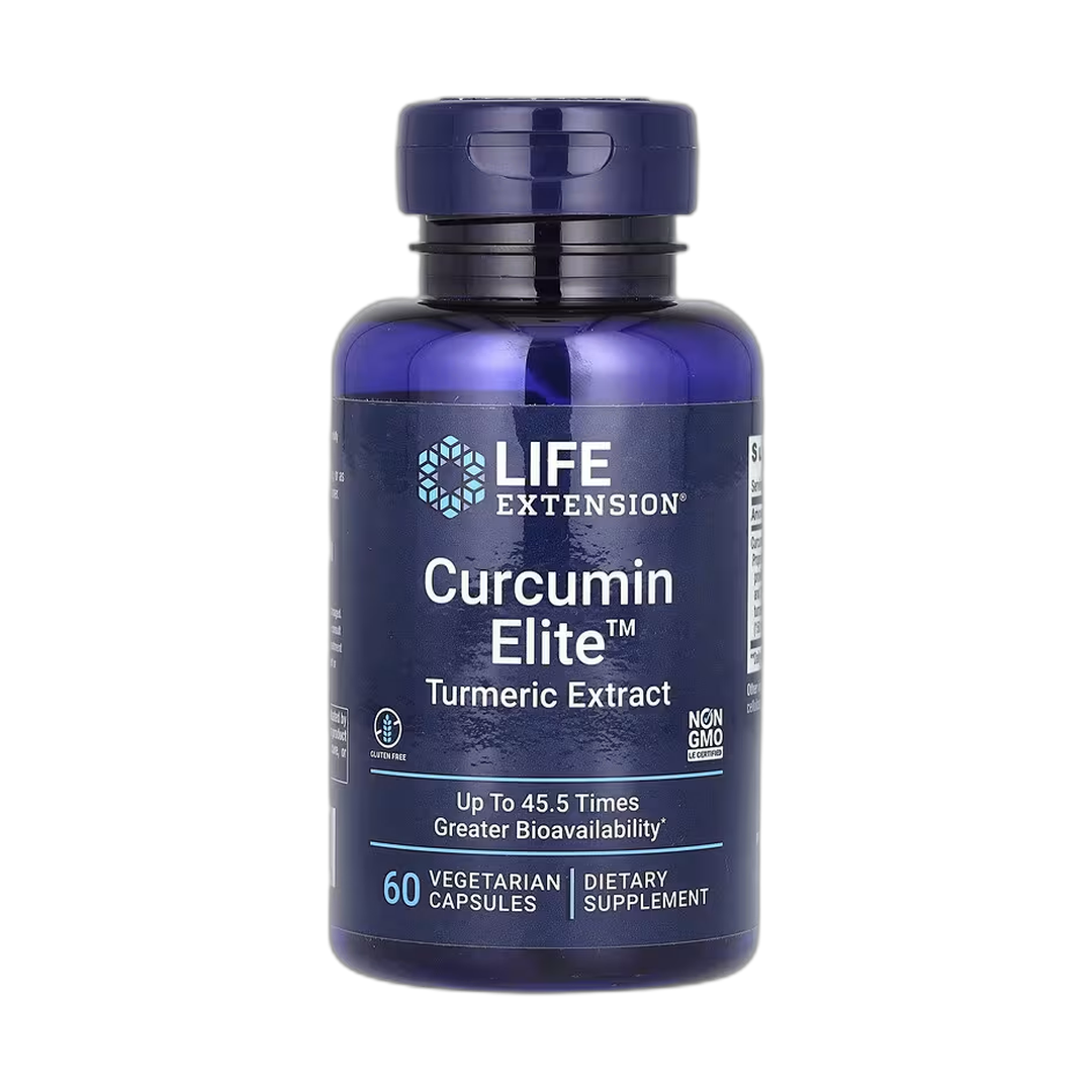 Life Extension, Curcumin Elite, Turmeric Extract, 60 Vegetarian Capsules front packaging view