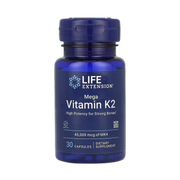 Life Extension, Mega Vitamin K2, 45,000 mcg, 30 Capsules front packaging view