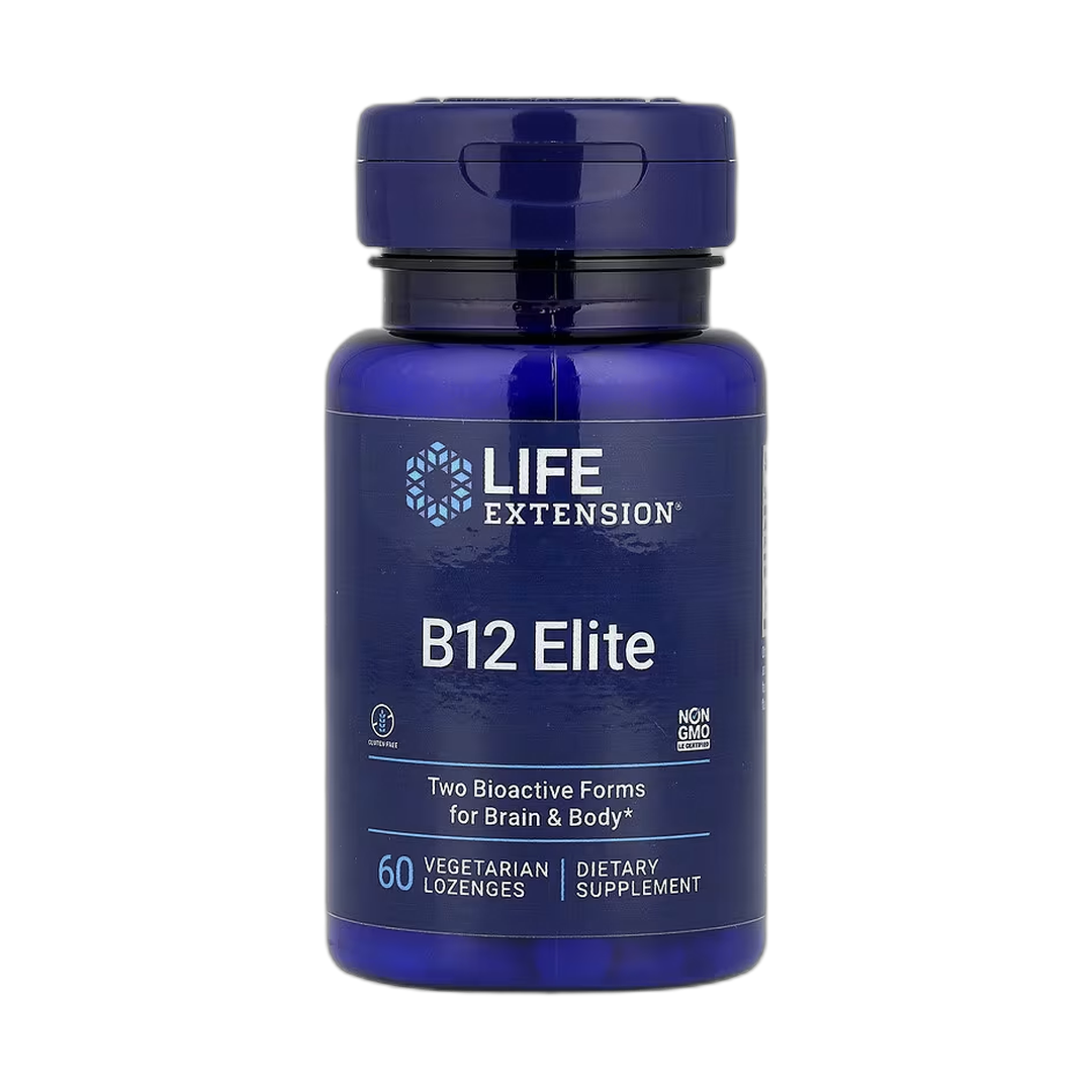 Life Extension, B12 Elite, 60 Vegetarian Lozenges front packaging view