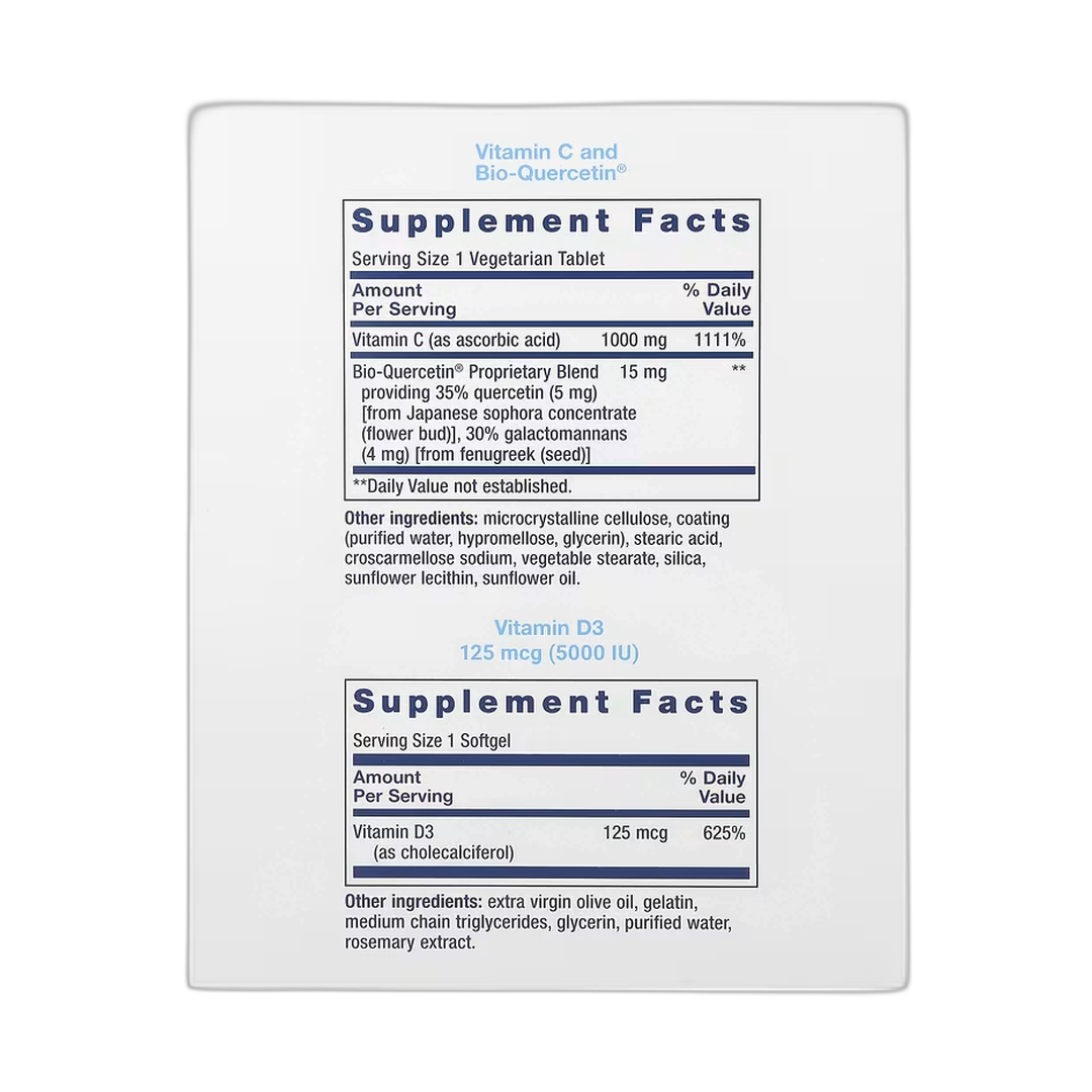 Life Extension, Immune Packs with Vitamin C & D, Zinc and Probiotic, 30 Packets back packaging view