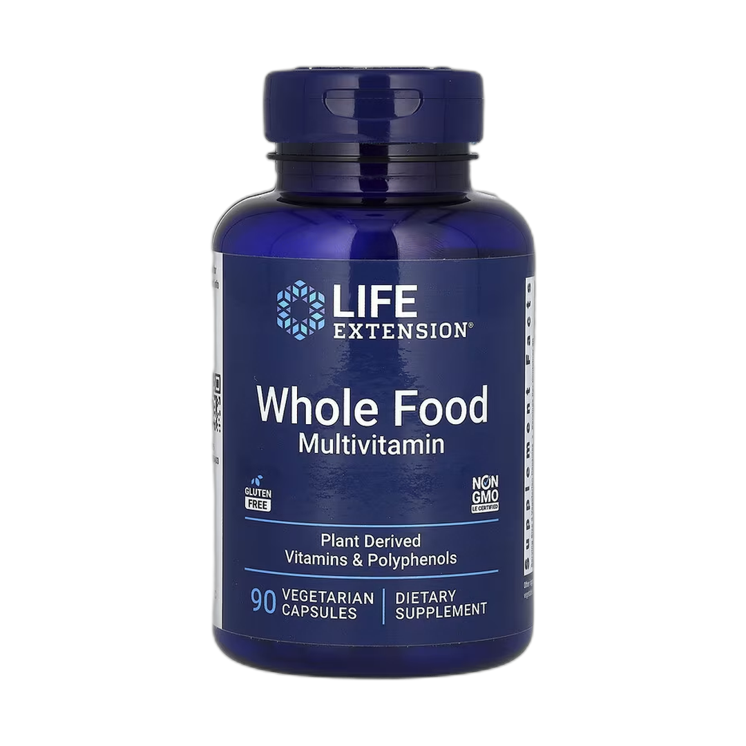 Life Extension, Whole Food Multivitamin, 90 Vegetarian Capsules front packaging view
