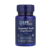 Life Extension, Essential Youth L-Ergothioneine, 5 mg, 30 Vegetarian Capsules front packaging view
