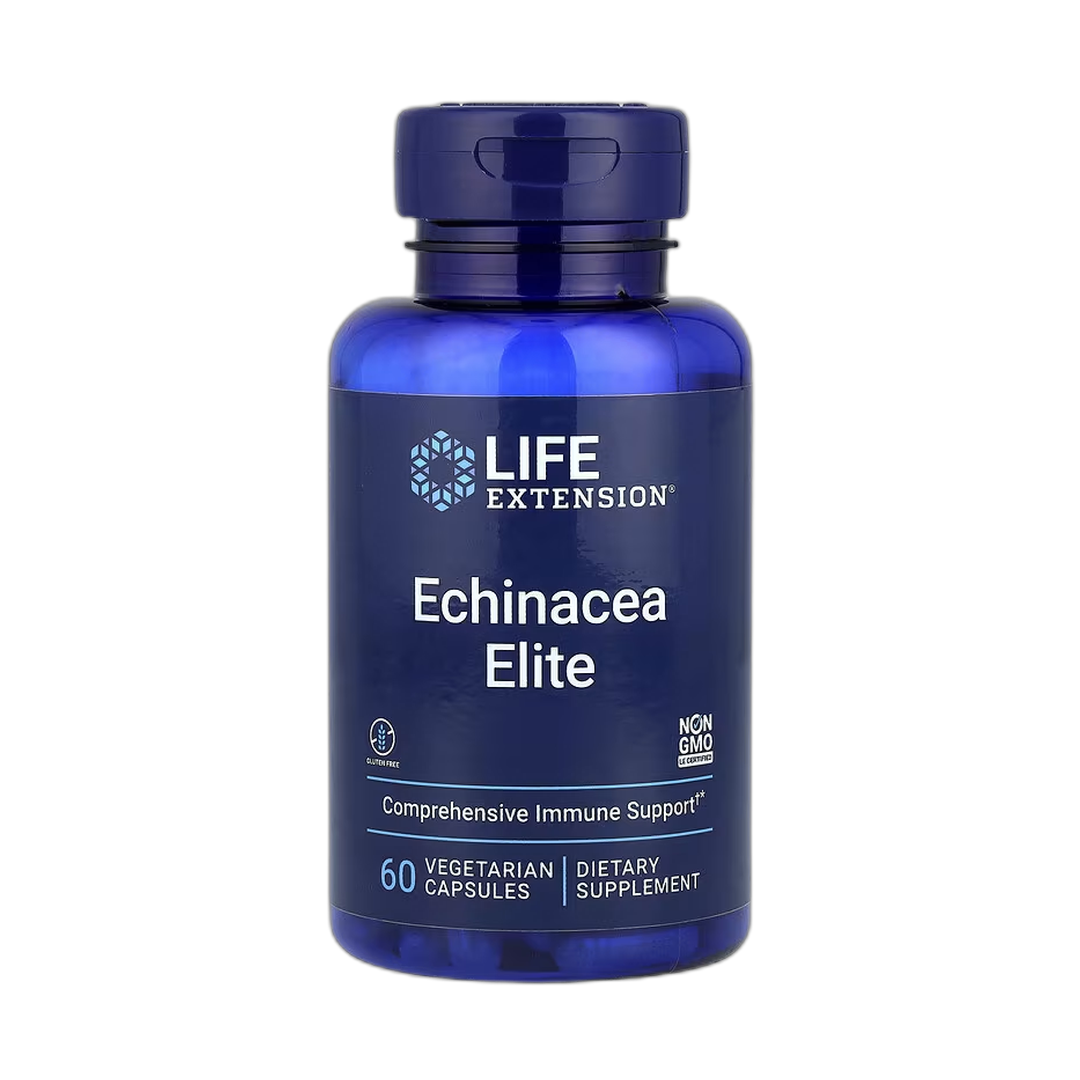 Life Extension, Echinacea Elite, 60 Vegetarian Capsules front packaging view