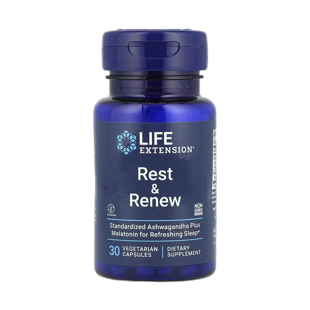 Life Extension, Rest & Renew, 30 Vegetarian Capsules front packaging view