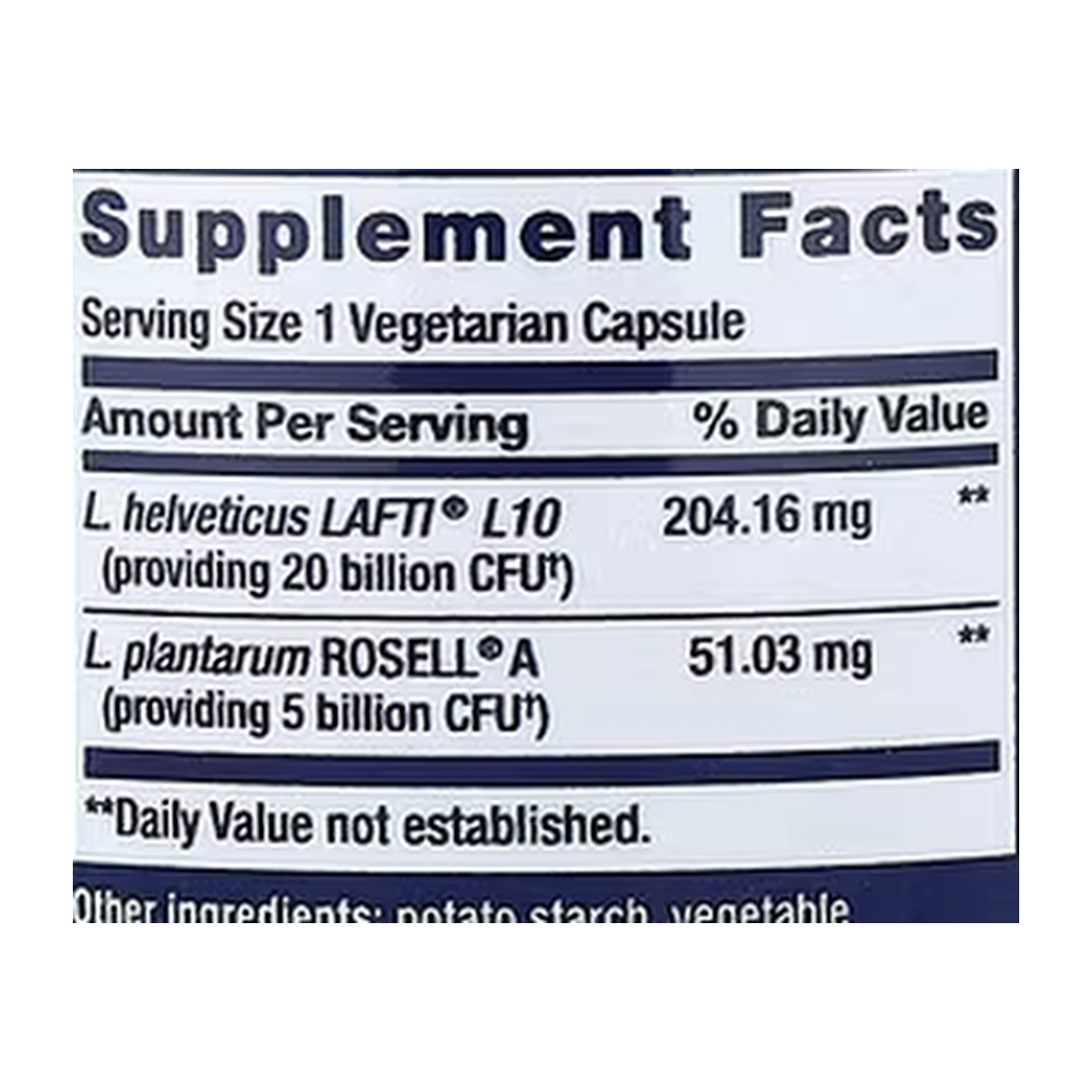 Life Extension, FLORASSIST® Probiotic, Women's Health, 30 Vegetarian Capsules supplement facts label showing ingredients, vitamins, minerals, and serving information