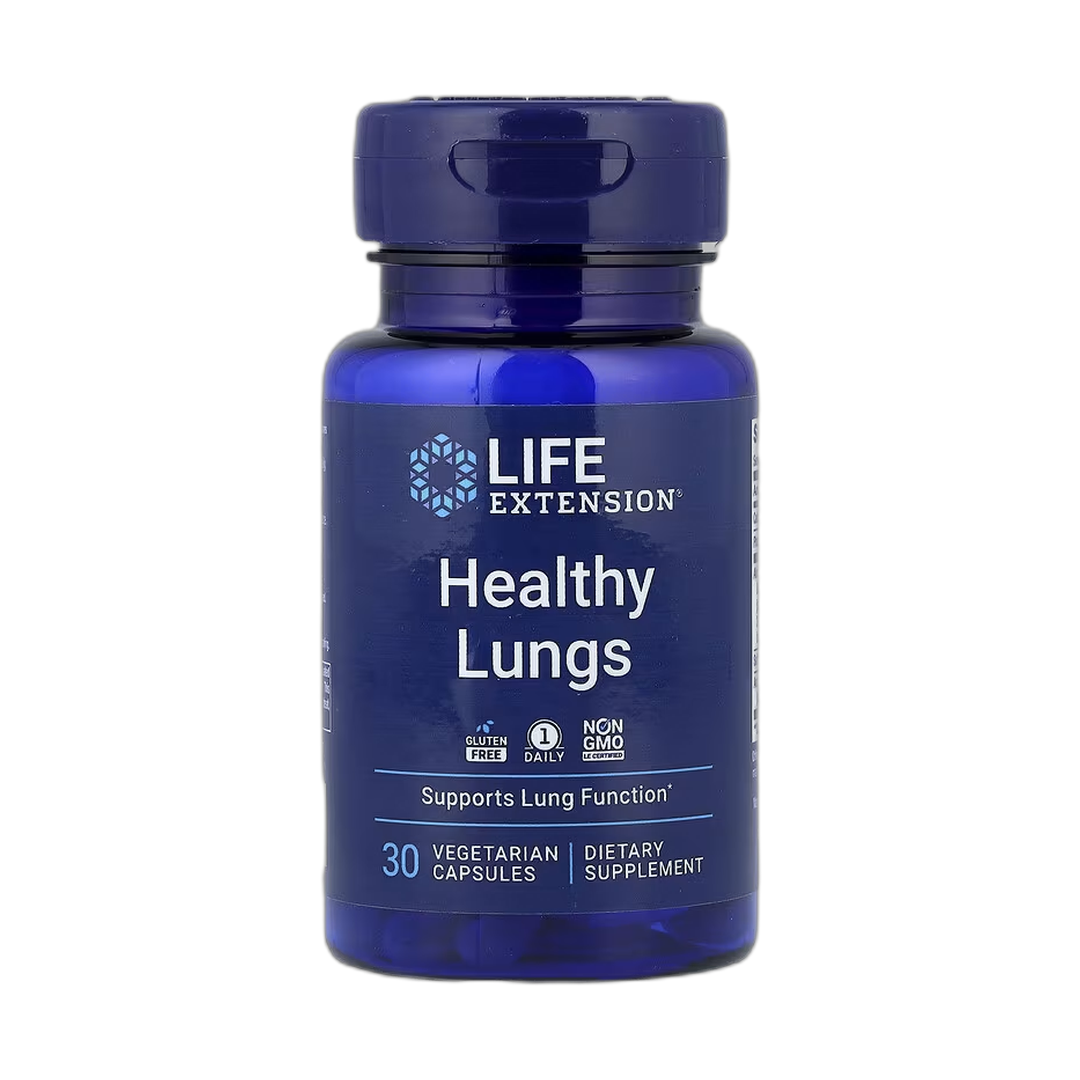Life Extension, Healthy Lungs, 30 Vegetarian Capsules front packaging view