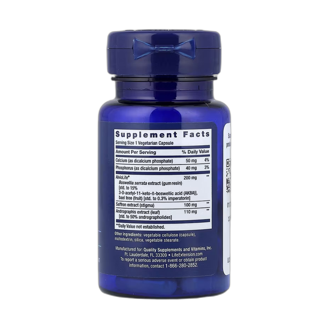 Life Extension, Healthy Lungs, 30 Vegetarian Capsules back packaging view