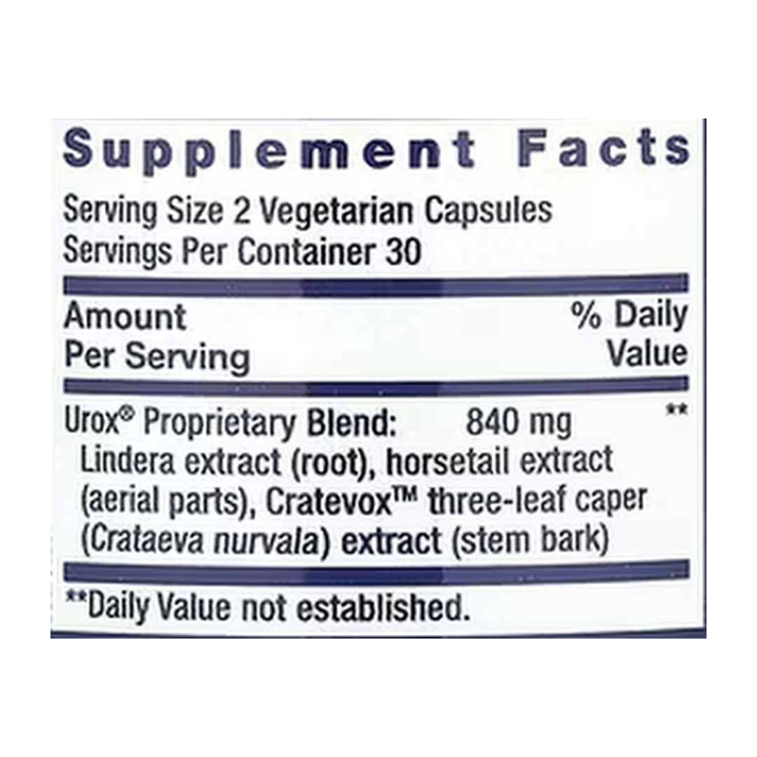 Life Extension, Women's Health, Women's Bladder Support, 60 Vegetarian Capsules supplement facts label showing ingredients, vitamins, minerals, and serving information