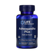 Life Extension, Ashwagandha Plus , 60 Vegetarian Capsules front packaging view