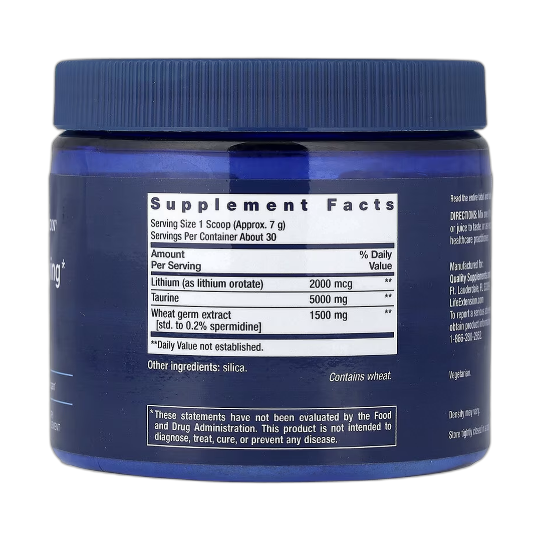 Life Extension, Healthy Aging Powder, 7.41 oz, 210 g back packaging view