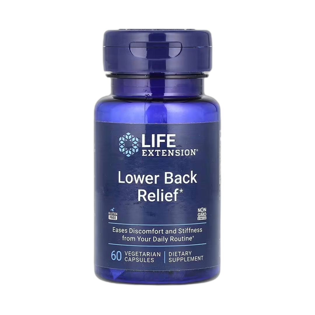 Life Extension, Lower Back Relief , 60 Vegetarian Capsules front packaging view