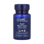Life Extension, Aged Black Garlic, 30 Vegetarian Capsules front packaging view