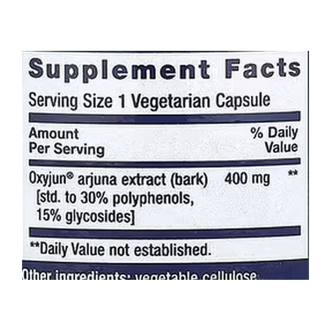 Life Extension, Cardio Peak™, 30 Vegetarian Capsules supplement facts label showing ingredients, vitamins, minerals, and serving information