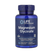 Life Extension, Magnesium Glycinate, 90 Vegetarian Capsules front packaging view
