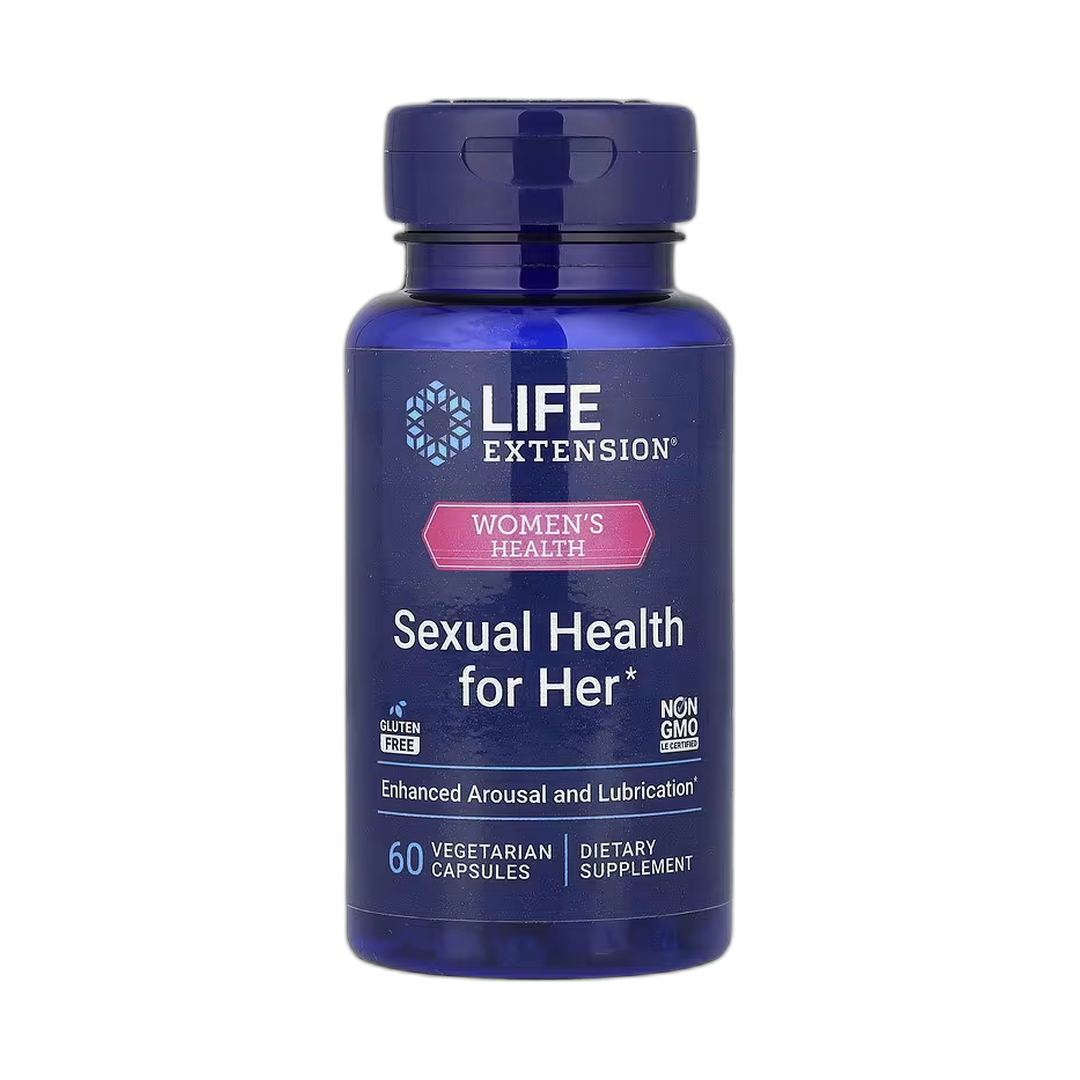 Life Extension, Women's Health, Sexual Health for Her, 60 Vegetarian Capsules front packaging view