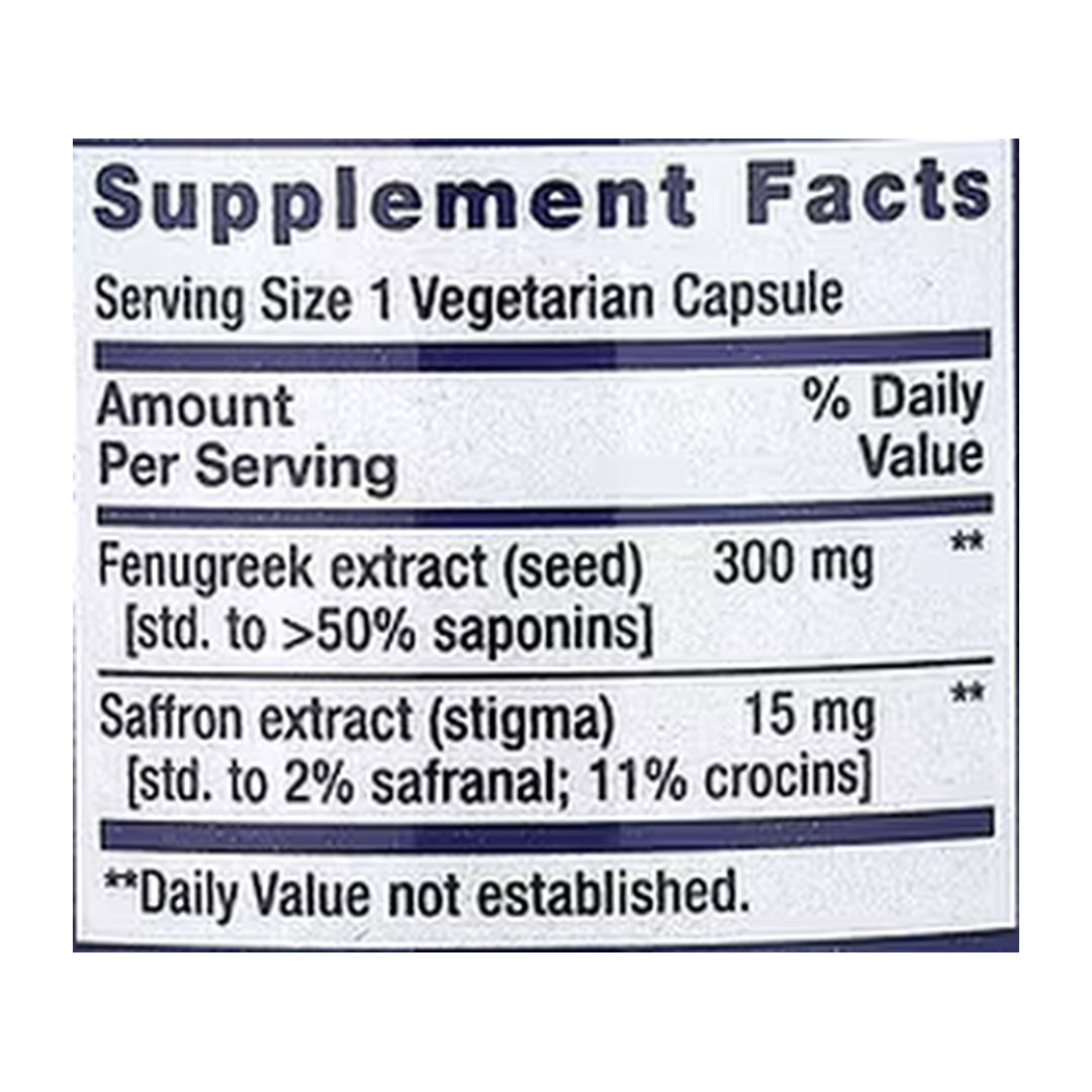 Life Extension, Women's Health, Sexual Health for Her, 60 Vegetarian Capsules supplement facts label showing ingredients, vitamins, minerals, and serving information