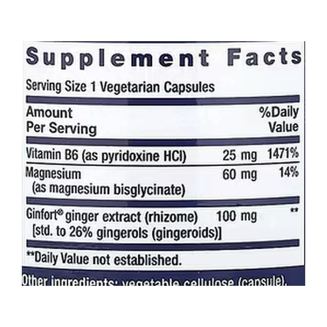 Life Extension, Women's Health, Daily PMS Relief, 60 Vegetarian Capsules supplement facts label showing ingredients, vitamins, minerals, and serving information