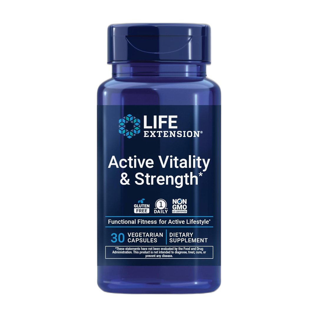 Life Extension Life Extention, Active Vitality & Strength, 30 Vegetarian Capsules front packaging view