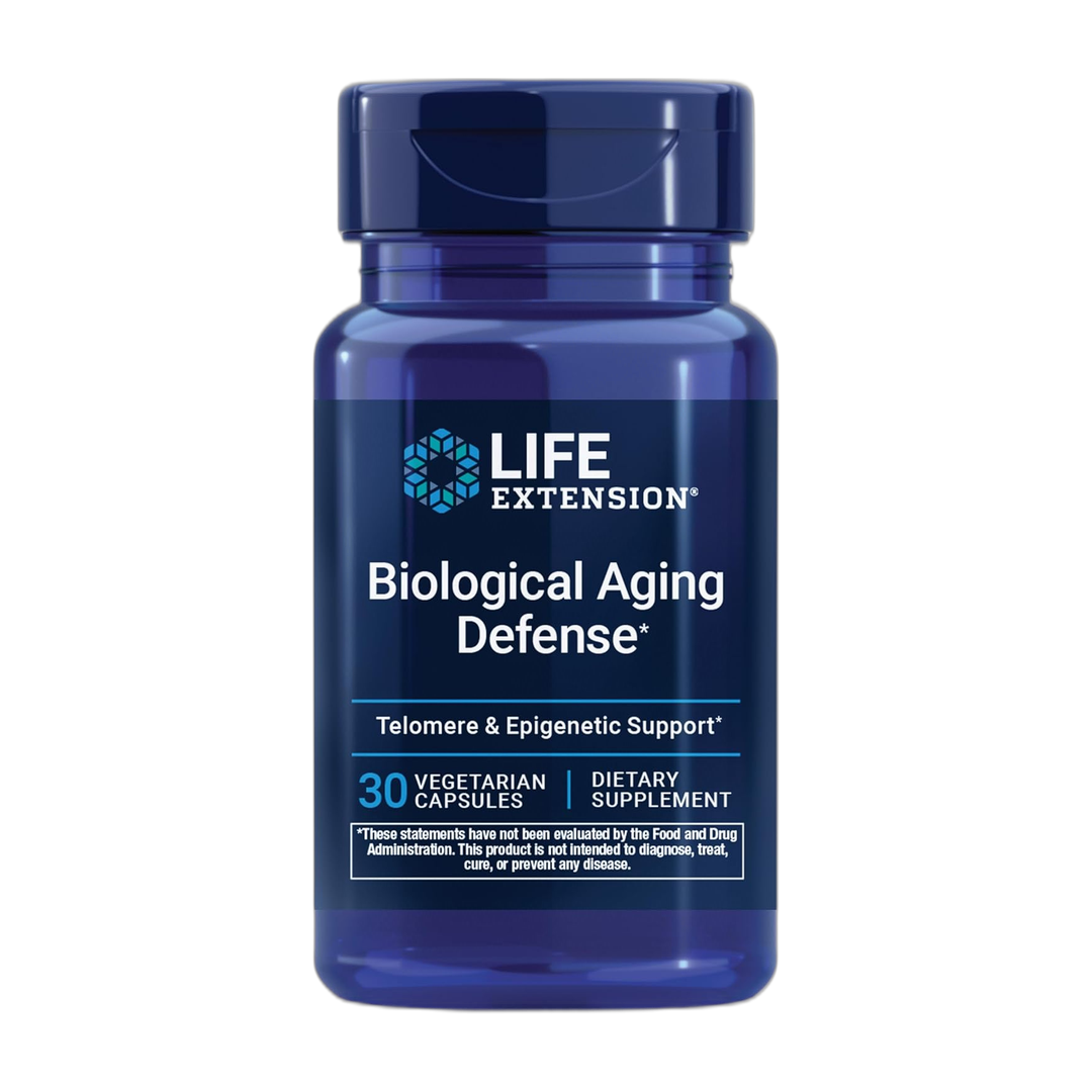 Life Extension, Biological Aging Defense, 30 Vegetarian Capsules front packaging view