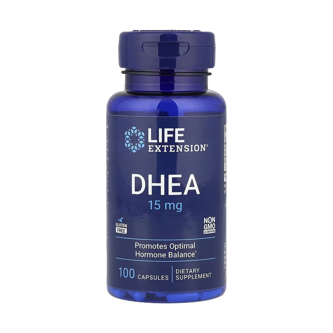 Life Extension, DHEA, 15 mg, 100 Capsules front packaging view