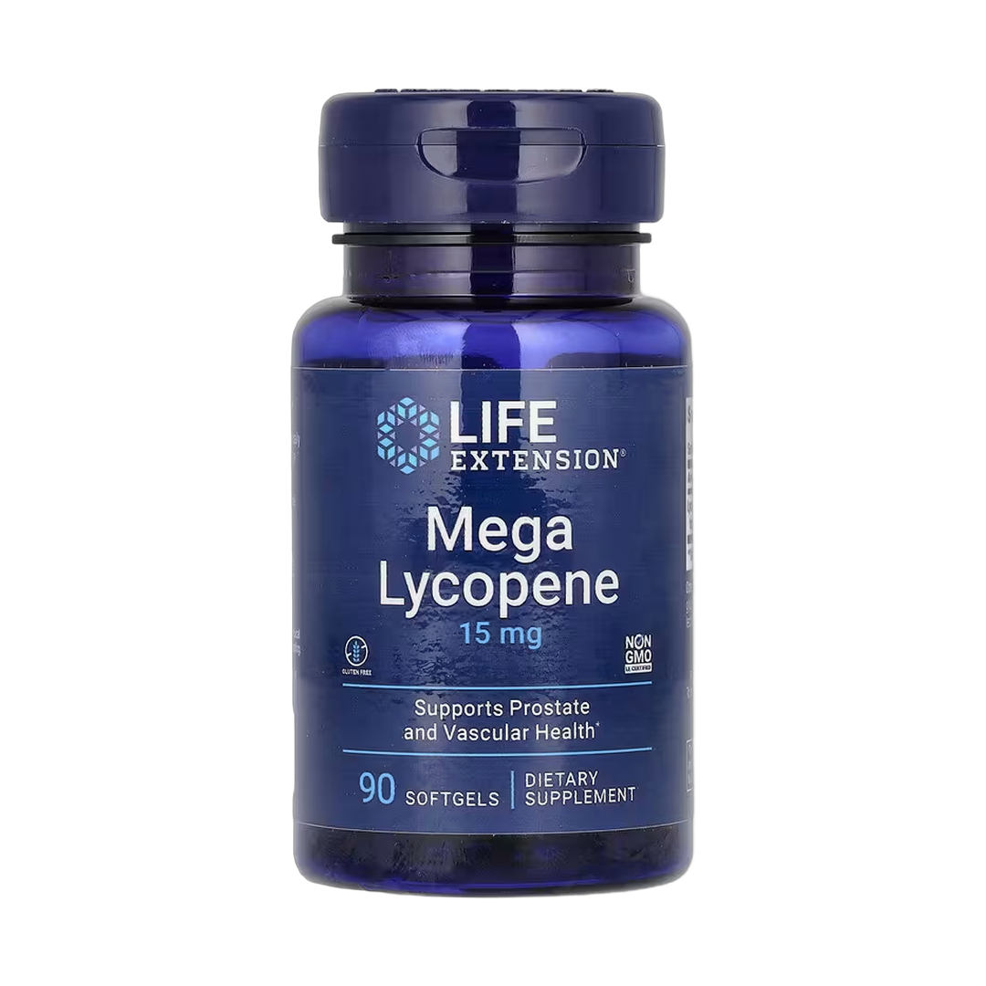 Life Extension, Mega Lycopene, 15 mg, 90 Softgels front packaging view