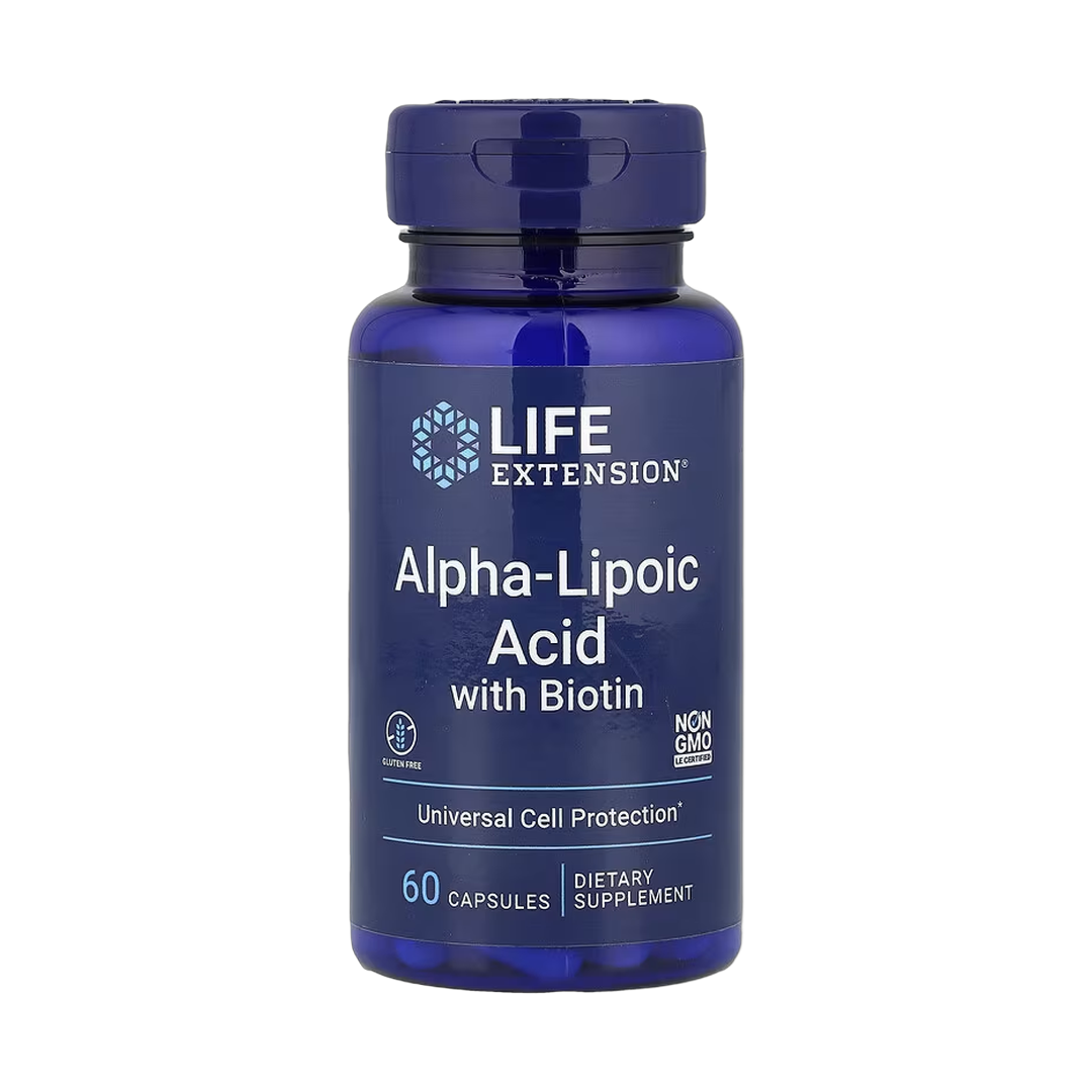 Life Extension, Alpha-Lipoic Acid with Biotin, 60 Capsules front packaging view