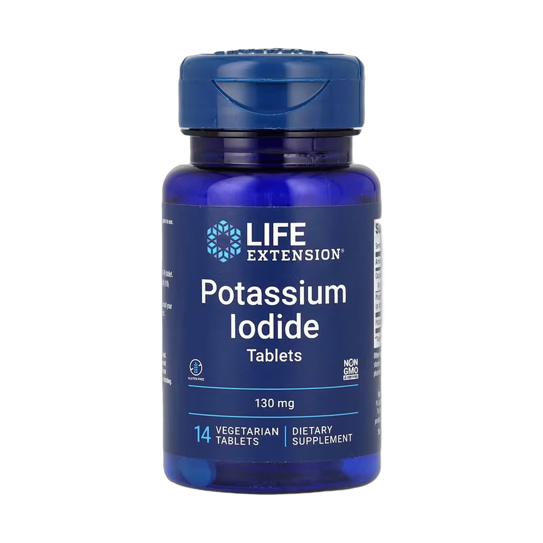 Life Extension, Potassium Iodide, 130 mg, 14 Vegetarian Tablets front packaging view