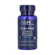 Life Extension, Cran-Max, Cranberry Whole Fruit Concentrate, 500 mg, 60 Vegetarian Capsules front packaging view