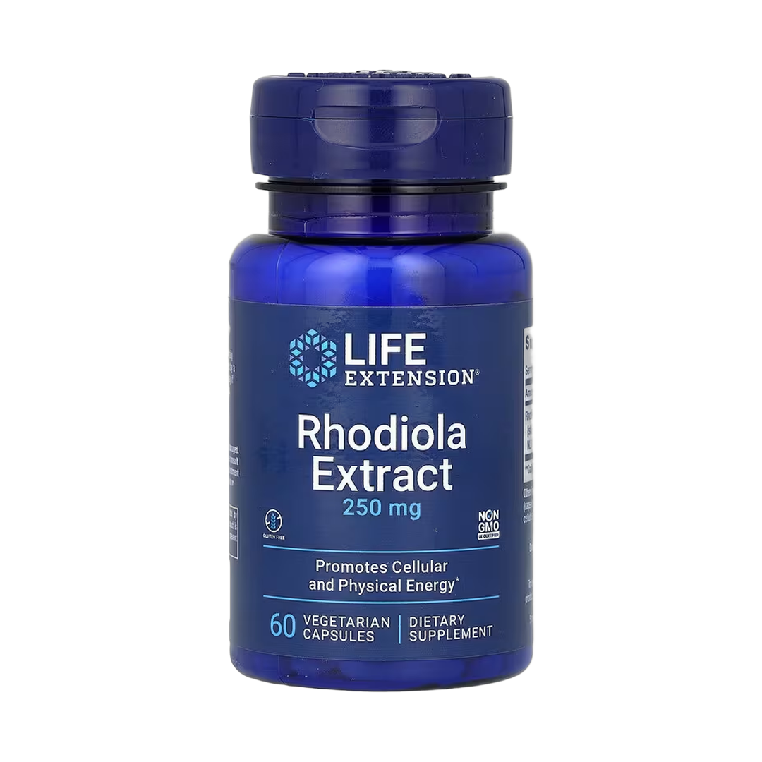 Life Extension, Rhodiola Extract, 250 mg, 60 Vegetarian Capsules front packaging view