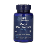 Life Extension, Mega Benfotiamine, 250 mg, 120 Vegetarian Capsules front packaging view