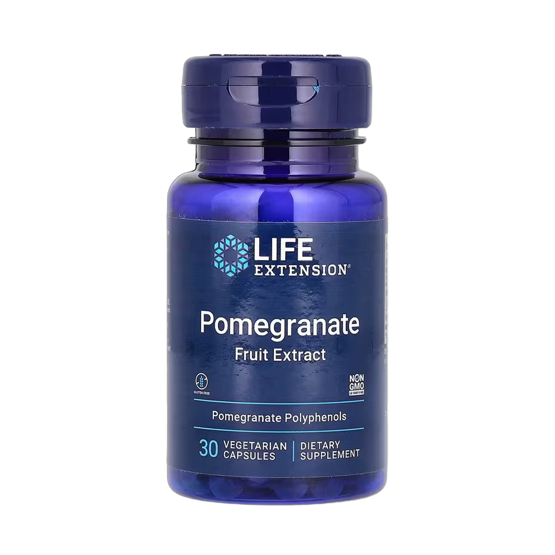 Life Extension, Pomegranate Fruit Extract, 30 Vegetarian Capsules front packaging view