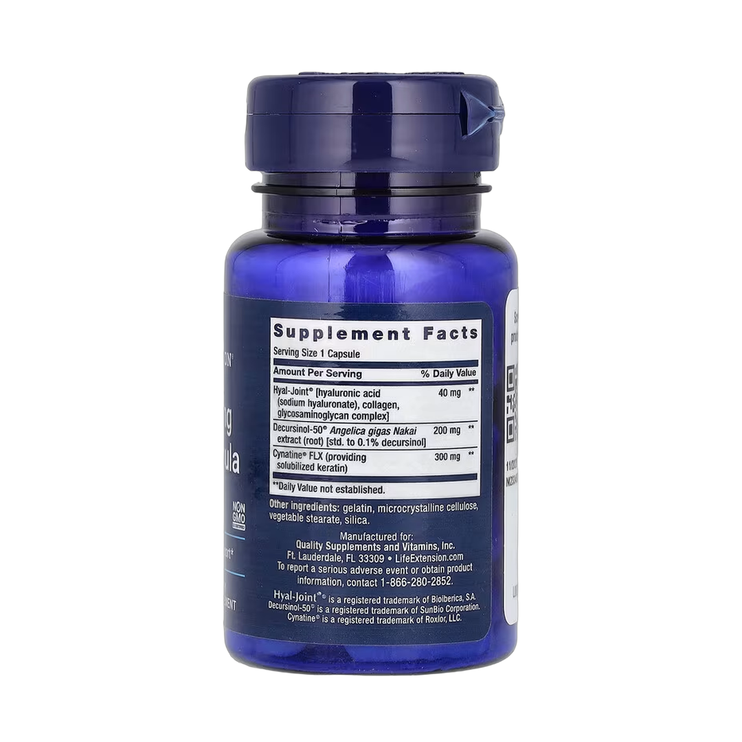Life Extension, Fast-Acting Joint Formula, 30 Capsules back packaging view