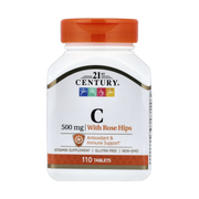 21st Century, Vitamin C with Rose Hips, 500 mg, 110 Tablets front packaging view