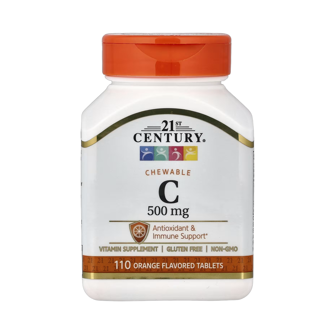 21st Century, Chewable Vitamin C, Orange , 500 mg, 110 Tablets front packaging view