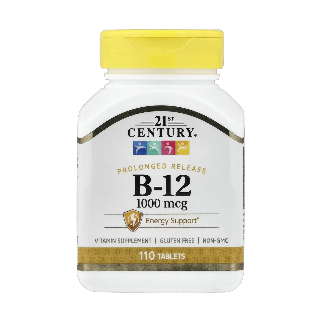 21st Century, B-12, Prolonged Release, 1,000 mcg, 110 Tablets front packaging view