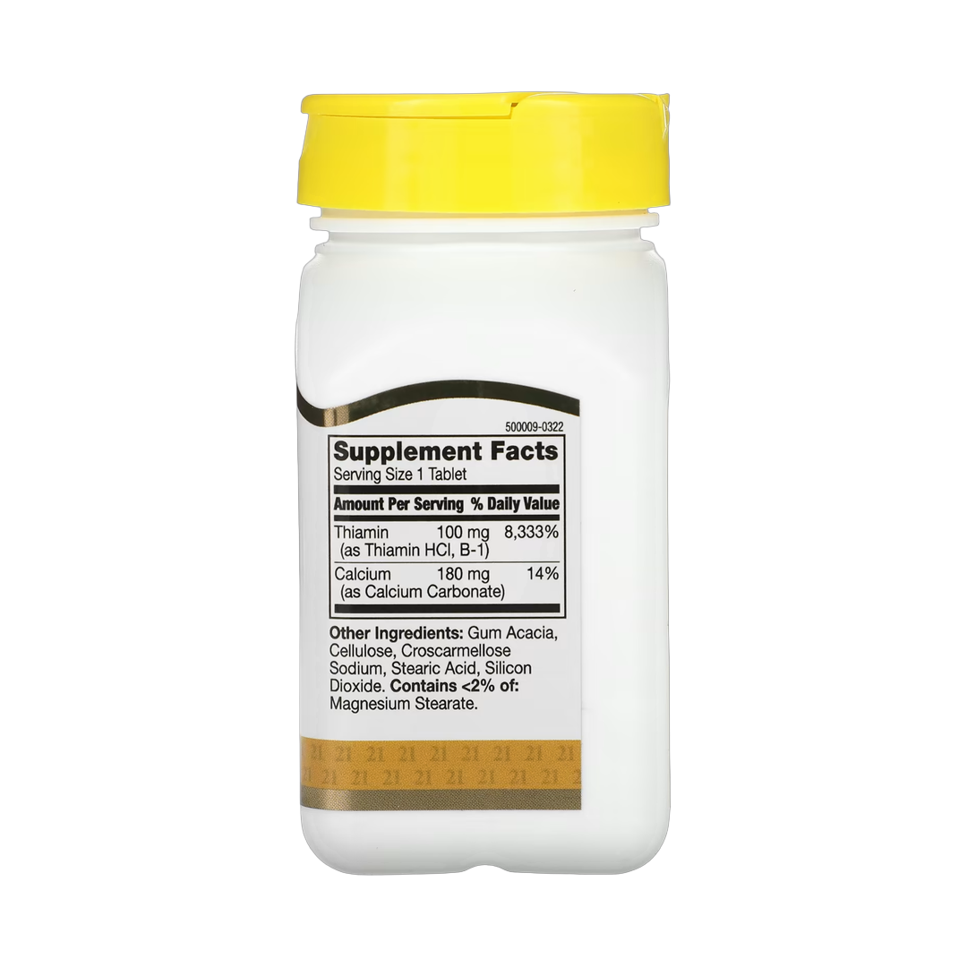 21st Century, B-1, 100 mg, 110 Tablets back packaging view