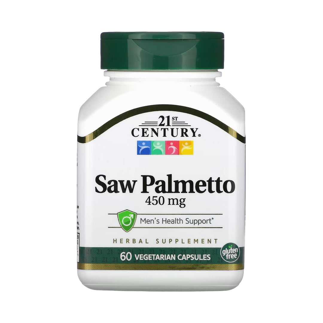21st Century, Saw Palmetto, 450 mg, 60 Vegetarian Capsules front packaging view
