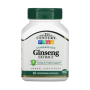 21st Century, Standardized Ginseng Extract, 60 Vegetarian Capsule front packaging view