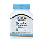 21st Century, Chromium Picolinate, 200 mcg, 100 Tablets front packaging view