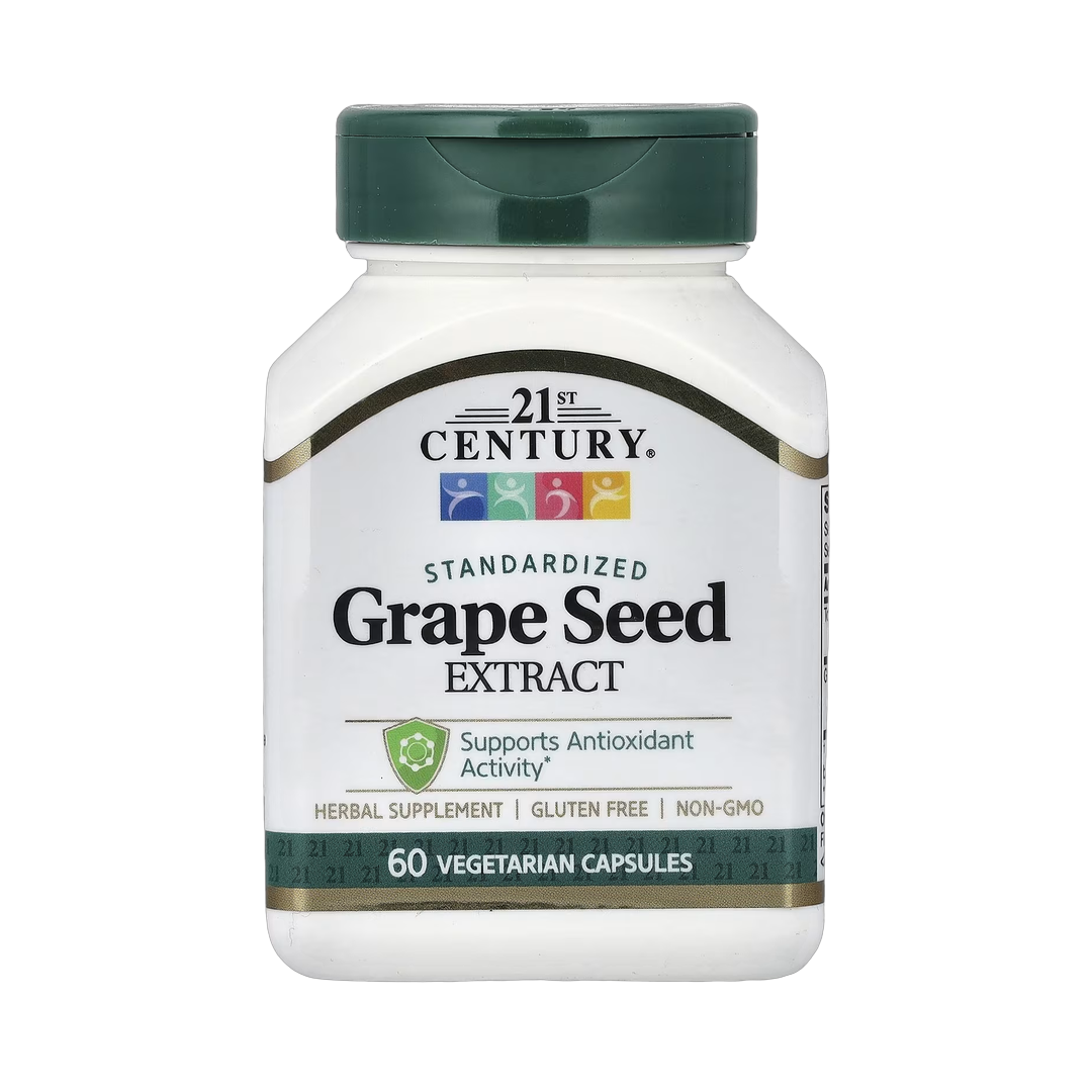 21st Century, Grape Seed Extract, Standardized, 60 Vegetarian Capsules front packaging view