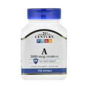 21st Century, Vitamin A, 3,000 mcg (10,000 IU), 110 Softgels front packaging view