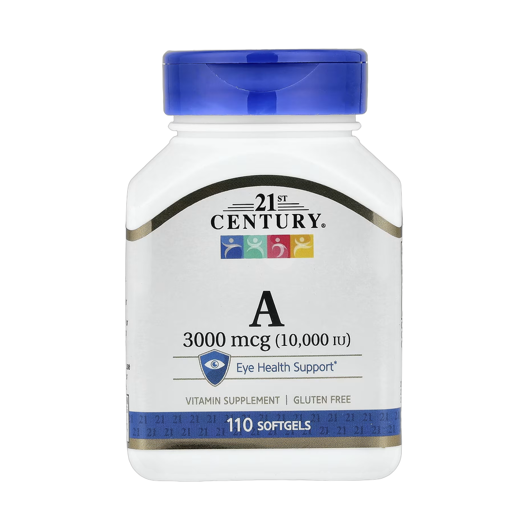 21st Century, Vitamin A, 3,000 mcg (10,000 IU), 110 Softgels front packaging view