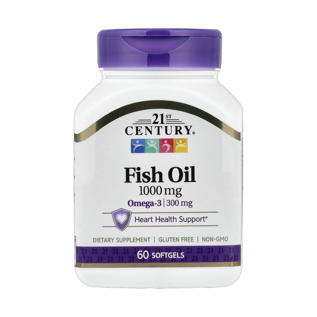 21st Century, Fish Oil, 1,000 mg, 60 Softgels front packaging view