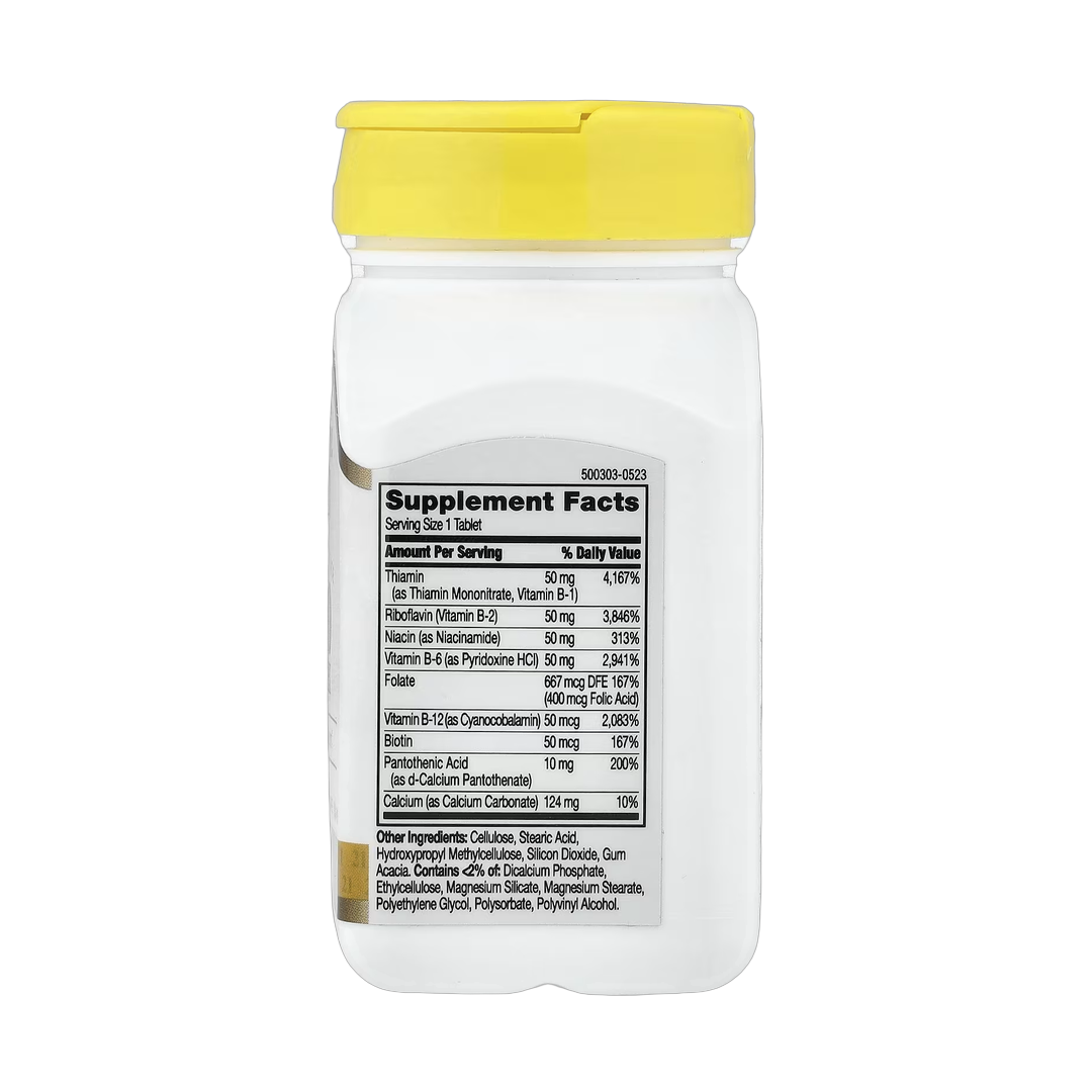 21st Century, B-50 Complex, Prolonged Release, 60 Tablets back packaging view