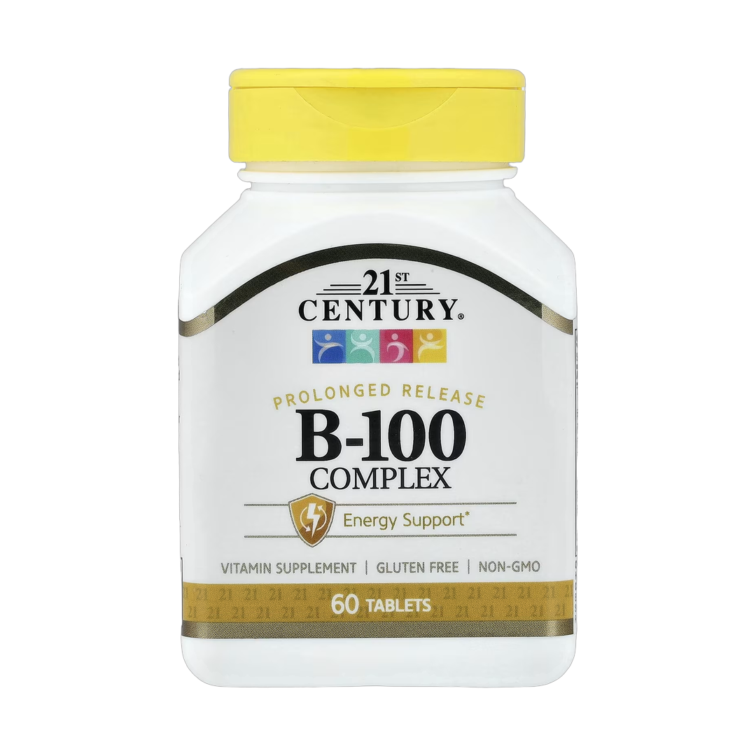 21st Century, B-100 Complex, Prolonged Release, 60 Tablets front packaging view