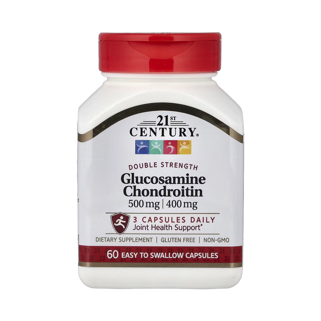 21st Century, Glucosamine Chondroitin, 500 mg/400 mg, 60 Easy To Swallow Capsules front packaging view