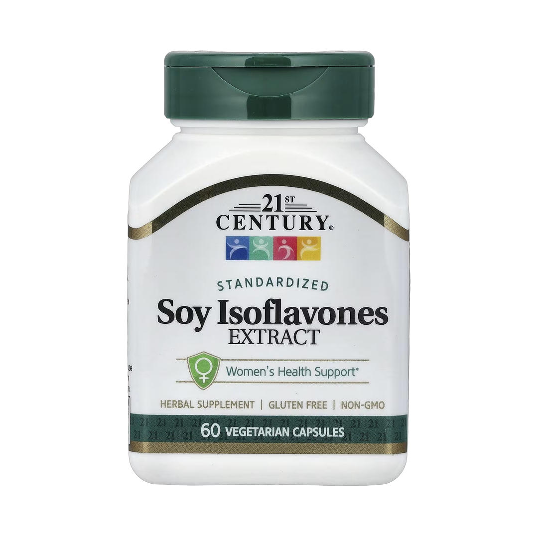 21st Century, Soy Isoflavones Extract, Standardized, 60 Vegetarian Capsules front packaging view
